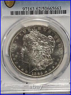 1885 O Morgan Silver Dollar Pcgs Ms62 Dmpl Gold Shield- Stunning, Collection
