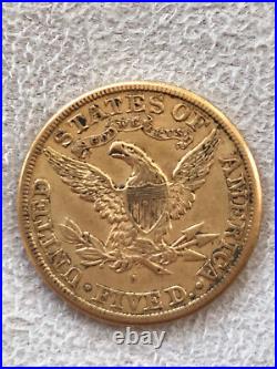 1887-S $5.00 Dollar Liberty Head 90% Gold Coin Five Dollar Coin Collectible