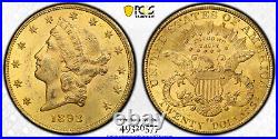 1892-CC $20 Gold Liberty Fairmont Collection MS-61 PCGS Certified Rare