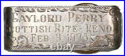 1893 $5 Gold Liberty Coin GAYLORD PERRY Scottish Rite, Reno NV 1973 Money Clip
