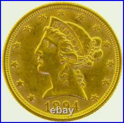 1894 $5 Liberty Head US Gold Coin