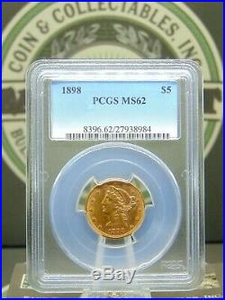 1898 $5 Liberty Gold Half Eagle PCGS MS62 East Coast Coin & Collectables, Inc