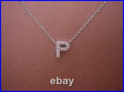 18k White Gold Roberto Coin Diamond Letter P Pendant Necklace Tiny Treasures