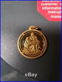 18k Yellow gold Pope John Paul ii pendant coin catholic not scrap jewelry