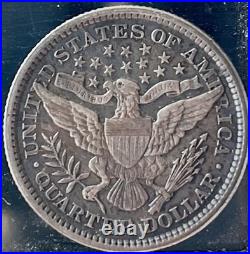 1900- P Barber Quarter AU++ Beautiful Coin For Your Collection