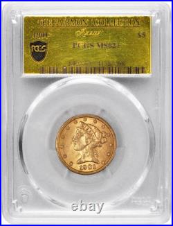 1901 $5 Liberty Head Half Eagle PCGS MS62+ Fairmont Collection Gold Foil Label
