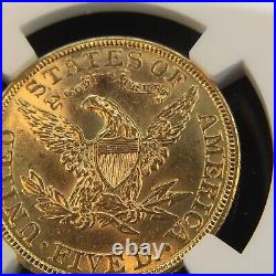 1901 Liberty Head Half Eagle $5 Gold Ngc Ms62 Brilliant And Collectible Coin