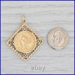1905 2.50 Dollar Liberty Coin Pendant 14k Yellow Gold Collectible Keepsake