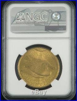 1908 Saint-Gaudens $20 Gold Double Eagle (No Motto) Coin NGC MS64