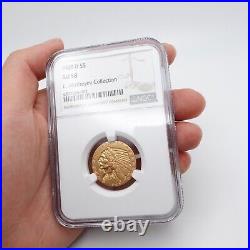 1909 D $5 Gold Indian Head Half Eagle Coin E. Musheyev Collection NGG AU 58