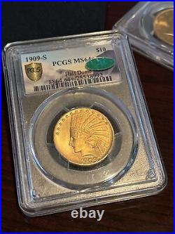1909-S $10 Gold Coin PCGS MS-64+ CAC stellar ex-half dome collection pedigree