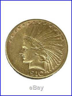 1910 S San Francisco Mint $10 Dollar Indian Head Gold Collectible Coin