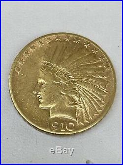 1910 S San Francisco Mint $10 Dollar Indian Head Gold Collectible Coin