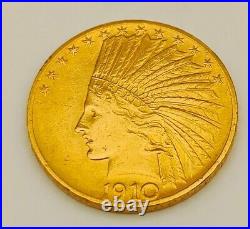 1910 Ten Dollar 10$ Indian Head Collectible Gold Coin Very Rare Hard to Find