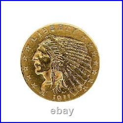 1911 $2.50 Indian Head Quarter Eagle Pre 1933 Gold Coin Collection