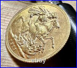1911 George V British Gold Sovereign Collectible Antique Coin. 2354 AGW