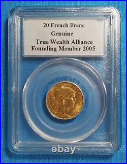 1913 20 French Franc Gold Rooster Coin. 2005 David Hall Collection Very Rare Gem