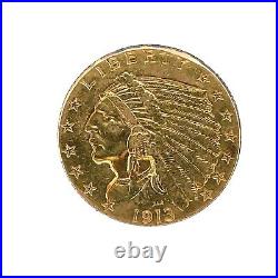 1913 $2.50 Indian Head Quarter Eagle Pre 1933 Gold Coin Collection C#2