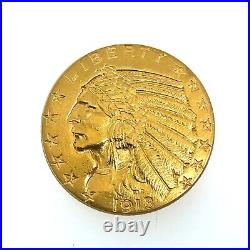 1913 $5 Indian Head Half Eagle Pre 1933 Gold Coin Collection