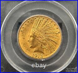 1913 P $10 Gold Indian Head, PCGS MS 63, Rive d'Or Collection, Low Mintage Date
