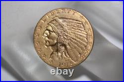 1915 $2.50 Quarter Eagle Indian Head US Gold Coin Rare Highly Collectible