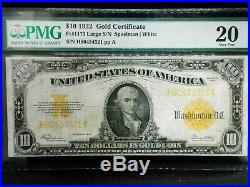 1922 $10 Gold Certificate PMG VF20 Fr# 1173 East Coast Coin & Collectables, Inc