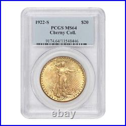 1922-S $20 US Gold Saint Gaudens Double Eagle PCGS MS64 Cherny Collection coin
