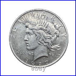 1927-D Peace Dollar AU/UNC. 90% Silver $1 US Coin Collectible #262