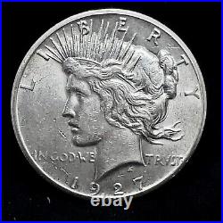 1927 P Peace Dollar 90% Silver AU/UNC. $1 U. S Collectible Coin #280