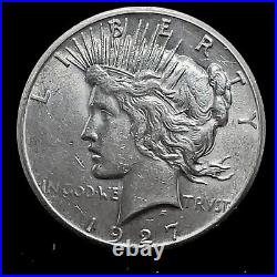 1927 P Peace Dollar 90% Silver AU/UNC. $1 U. S Collectible Coin #280