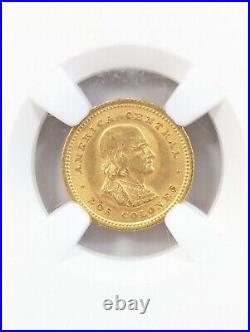 1928 Costa Rica 2 Colones Gold Coin NGC MS65 Richard Stuart Collection