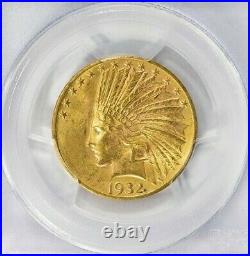 1932 $10 INDIAN GOLD EAGLE COIN PCGS MS62 Rive d'Or COLLECTION