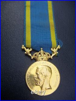 1932 Sweden Kingdom The Medal For Zeal And Devotion 18k Gold Medal Named