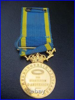 1932 Sweden Kingdom The Medal For Zeal And Devotion 18k Gold Medal Named
