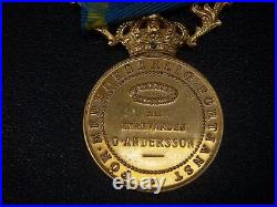 1932 Sweden Kingdom The Medal For Zeal And Devotion 18k Gold Medal Named