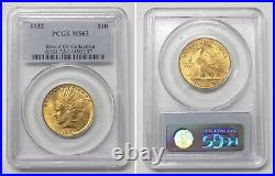 1932 USA $10 Indian Gold Coin, PCGS MS63, Rive d'Or Collection #5157