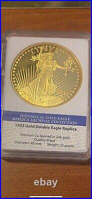 1933 Gold Double Eagle Liberty Replica Historical Archival Coin Proof Coin