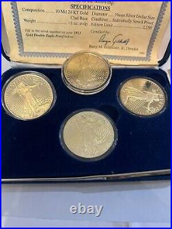 1933 Gold Double Eagle Replica Coin Collection 4 Total As Is