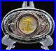 1943 Silver Gold Plated Walking Liberty Half Dollar Coin Vintage Belt Buckle
