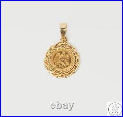 1945 Dos Peso Gold Coin in 14k Yellow Gold Bezel Pendant