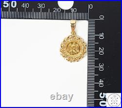 1945 Dos Peso Gold Coin in 14k Yellow Gold Bezel Pendant