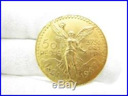 1947 Mexican $50 Peso Coin Uncirculated 41.6 Grams Pure Gold Collectible Item