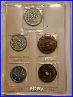 1969 Mint Bureau Ministry Of Finance Japan Uncirculated 5 Coin Set withOGP Rare