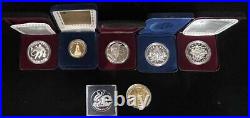 1972 2000 (5) Canada Silver Dollar Proof Coins + 2 Gold Toned Collection