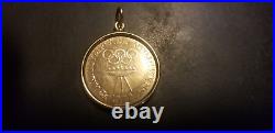 1972 Munich Olympics Commemorative 3/4 Gold Coin Medal Medallion Pendant
