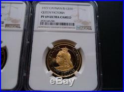 1977 PF69UC Cayman Islands Gold Queens Collection (6 Coins) NGC Certified PQ