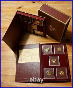 1980 Gold Proof Cayman Islands $50 Gold Kings Collection 10-Coin Set