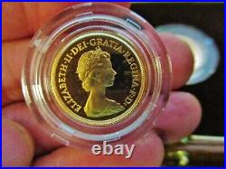 1983 United Kingdom 3 Coin Gold Proof Collection Sovereign Half & 2 Pounds