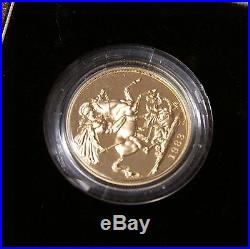 1983 United Kingdom Gold Proof 3 Coin Collection = 2 Pound, Sov, Half Sov. COA