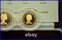 1983 United Kingdom Gold Proof Collection 3 Coin Set Coa 2 Pound Sov & Half Sov